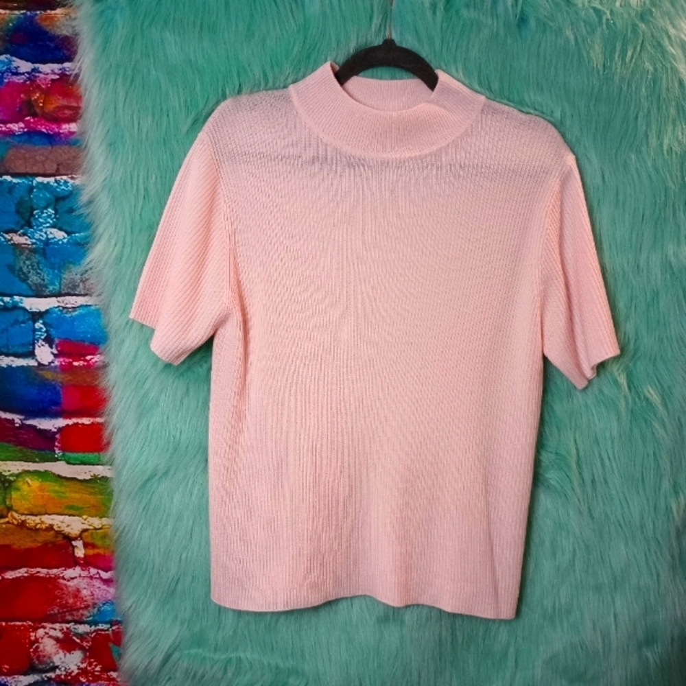 Croft & Barrow Short Sleeve Ribbed Top Size L NWOT